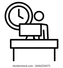 Office hours icon outline set sign