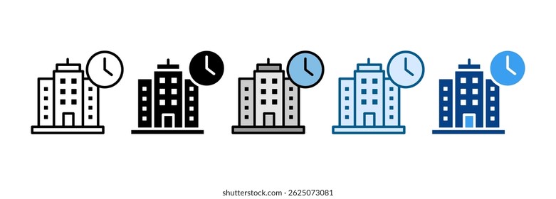 Office Hours Icon Set Multiple Style Collection