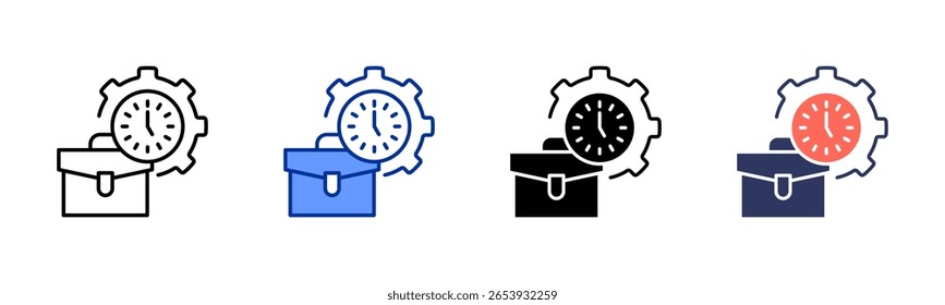 Coleção de vários estilos da folha de ícones de Horário Comercial