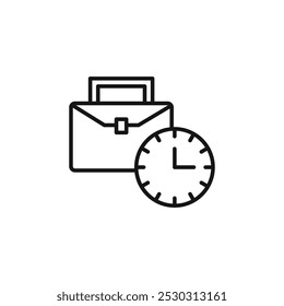 Icono de horas de oficina Arte de línea delgada aislado