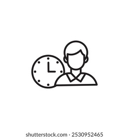 Office hours icon Thin line flat illustration
