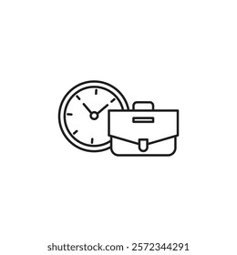 Office hours icon Vector flat thin line illustration