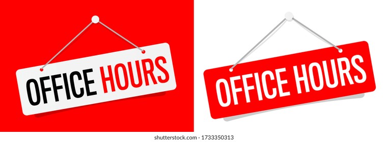 Office hours on door sign