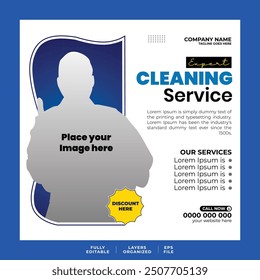 office and house Cleaning service social media post or Instagram post template design