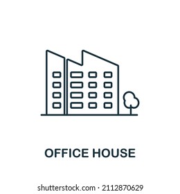 Office House icon. Line element from big city life collection. Linear Office House icon sign for web design, infographics and more.