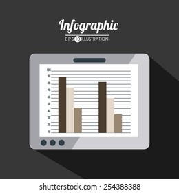 office icon design with infographic, vector illustration eps10 graphic 