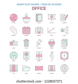 Office icon Dusky Flat color - Vintage 25 Icon Pack