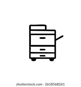 Ilustración de elemento de icono de oficina listo. para la decoración de la pared o como fondo. Estilo de dibujo de contorno de crayón. Ilustración vectorial de moda dibujada a mano