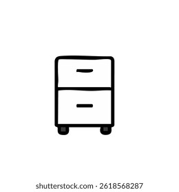 Office icon element illustration ready. for wall decoration or as a background. Crayon outline drawing style. Hand drawn trendy Vector illustration