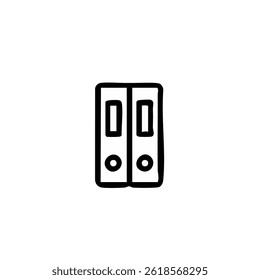 Ilustración de elemento de icono de oficina listo. para la decoración de la pared o como fondo. Estilo de dibujo de contorno de crayón. Ilustración vectorial de moda dibujada a mano