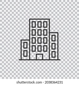 Office Icon Isolated On Transparent Background. Business Building Outline. Vector.