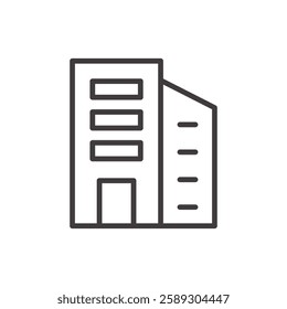 office icon isolated stroke in black color