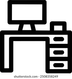 Icono de oficina. arte de línea y trazo editable.