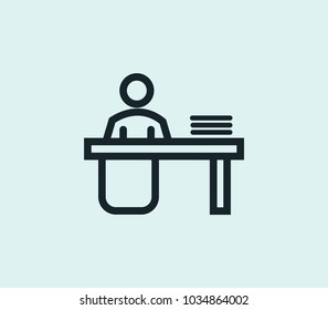 Office icon line isolated on clean background. Office icon concept drawing icon line in modern style. Vector illustration for your web site mobile logo app UI design.