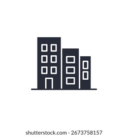 Icono de la oficina. Signo de estilo lineal para el concepto móvil y el Diseño web. Icono de Vector. Símbolo, ilustración del logotipo. Gráficos de Vector