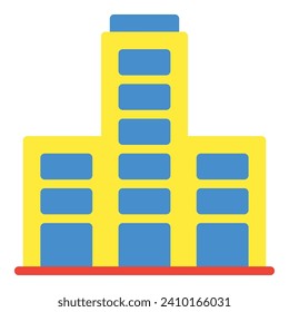 Office icon or logo illustration flat color style