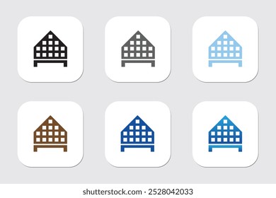 Ícone do escritório ou logotipo ilustração contorno estilo preto Edifícios ícone vetor