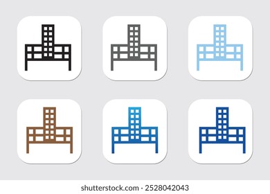 Office icon or logo illustration outline black style Buildings icon vector