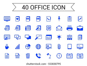 Office Icon. Modern flat line icons vector graphic of business elements, office equipment, objects, tools and other elements using people in their work. Elements for web and mobile applications.