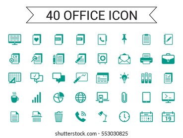 Office Icon. Modern flat line icons vector graphic of business elements, office equipment, objects, tools and other elements using people in their work. Elements for web and mobile applications.