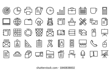 Office Icon Pack Icons Minimalist Concept Stock Vector (Royalty Free ...