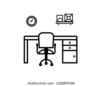 Office icon representing workplace environment and professional settings