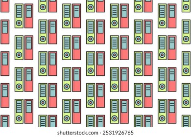Office icon seamless pattern background. Seamless pattern background with office icon element asset