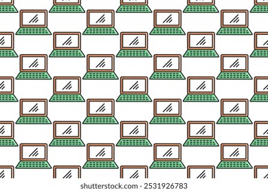 Office-Symbol, nahtloser Musterhintergrund. Nahtloses Muster Hintergrund mit Büro Symbol Element Objekt