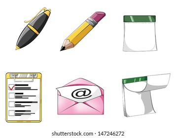 Office icon set 1 with rich detail, create by vector