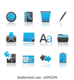 Office icon set 12 - Blue Series.  Vector EPS 8 format, easy to edit.