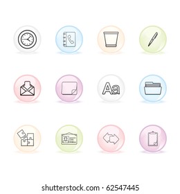 Office icon set 12 - Sphere Series.  Vector EPS 8 format, easy to edit.