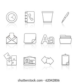 Office icon set 12 - Strokes Series.  Vector EPS 8 format, easy to edit.