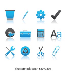 Office icon set 14 Ã¢Â?Â? Blue Series.  Vector EPS 8 format, easy to edit.