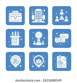 Office icon set collection.  Editable stroke. Vector illustration