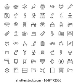Office icon set. Collection of high quality outline web pictograms in modern flat style. Black office symbol for web design and mobile app on white background. Line logo EPS10
