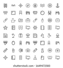Office icon set. Collection of high quality outline web pictograms in modern flat style. Black office symbol for web design and mobile app on white background. Line logo EPS10

