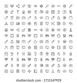 Office icon set. Collection of high-quality black outline logo for web site design and mobile apps. Vector illustration on a white background.