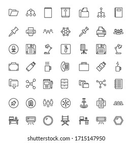 Office icon set. Collection of high-quality black outline logo for web site design and mobile apps. Vector illustration on a white background.