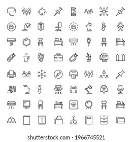 Office icon set. Collection of high-quality black outline logo for web site design and mobile apps. Vector illustration on a white background.