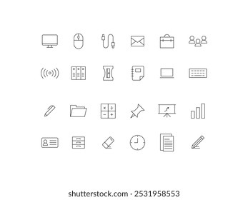 Office-Symbolsatz, Design, Vektorgrafik