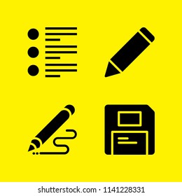 office icon set. With diskette, pencil and pencil  vector icons for graphic design and web