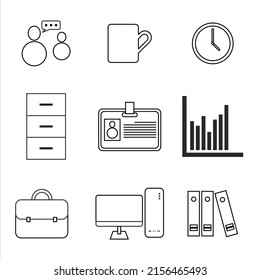 office icon set flat design