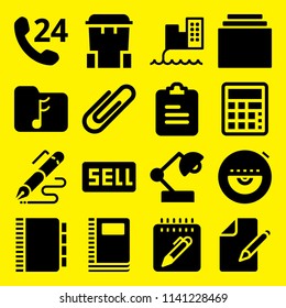 office icon set. With folder, calculator and notebook  vector icons for graphic design and web