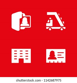 office icon set. folder, id card and building vector icon for graphic design and web