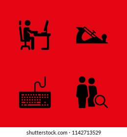 office icon set. group, workplace and rule vector icon for graphic design and web