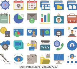 Office icon set illustration vector stock