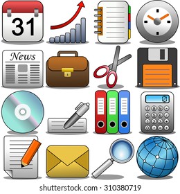 Office icon set isolated