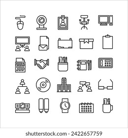 Office-Icon-Set-Zeile-Symbol-Sammlung. Enthält Symbole.