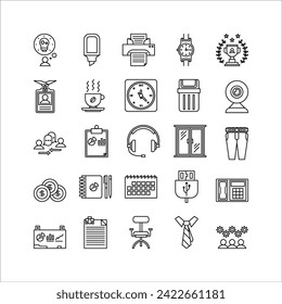 Office icon set line icon collection. Containing icons.