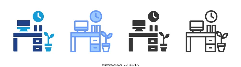 Office icon set multiple style collection